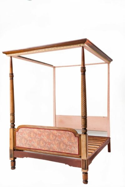 19th Century Regency Four Poster Bed 574 19th century king size english regency tester bed.
