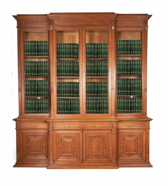 Large French Four Door Walnut Library Bookcase - Image 4
