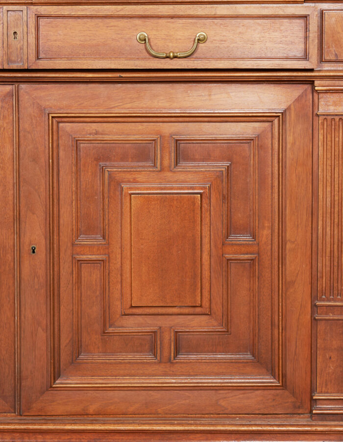 Large French Four Door Walnut Library Bookcase - Image 6