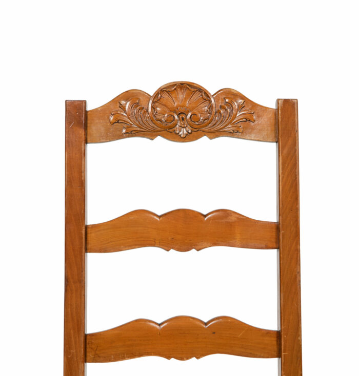 Walnut Louis XV Ladder Back Dining Chairs - Image 2