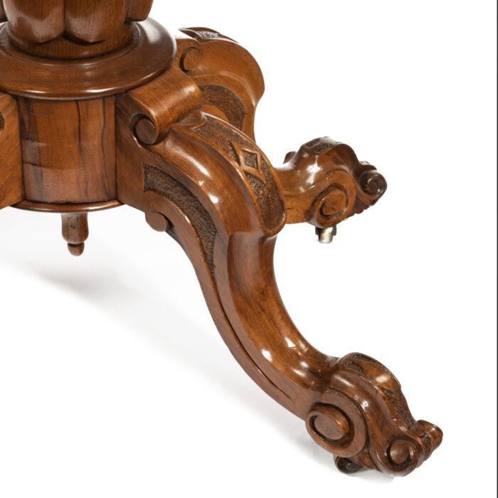 English Marquetry Card Table - Image 4