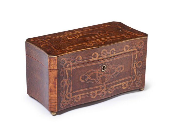 marquetry tea caddy 31k d