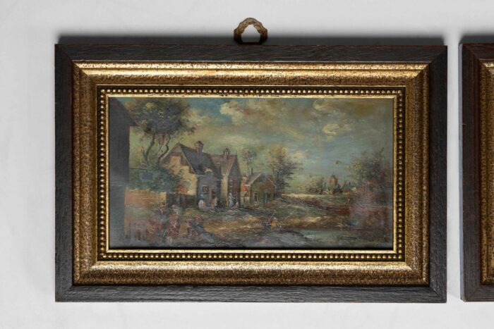 Pair Early 20th Century English Paintings with Country Scenes - Image 2