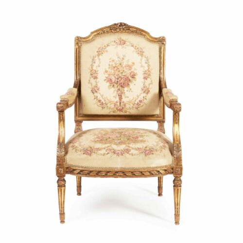 pair french gilded fauteuil armchairs 24j 2 scaled