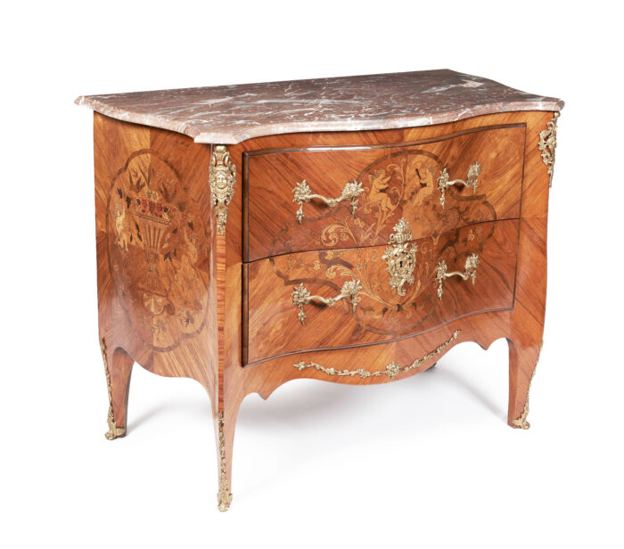 Pair Italian Marquetry Commodes - Image 4