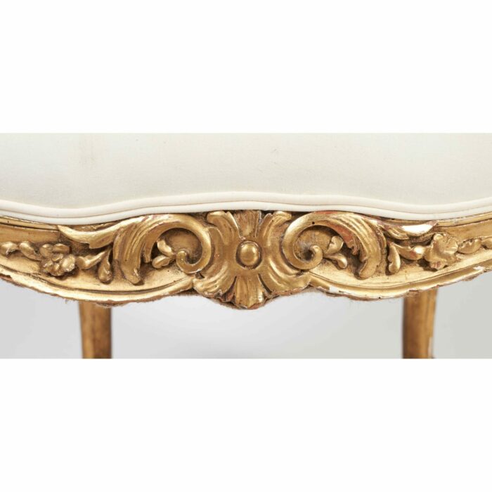 Pair Louis XV Gilded Bergere Armchairs - Image 2