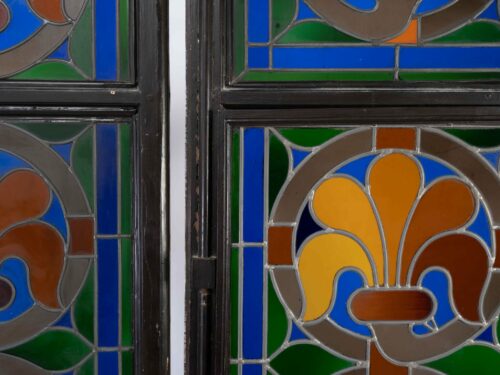 set of 6 19th century stained glass doors 2308R b 1 scaled