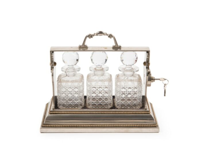 Early 20th Century Crystal & Silver Antique Tantalus