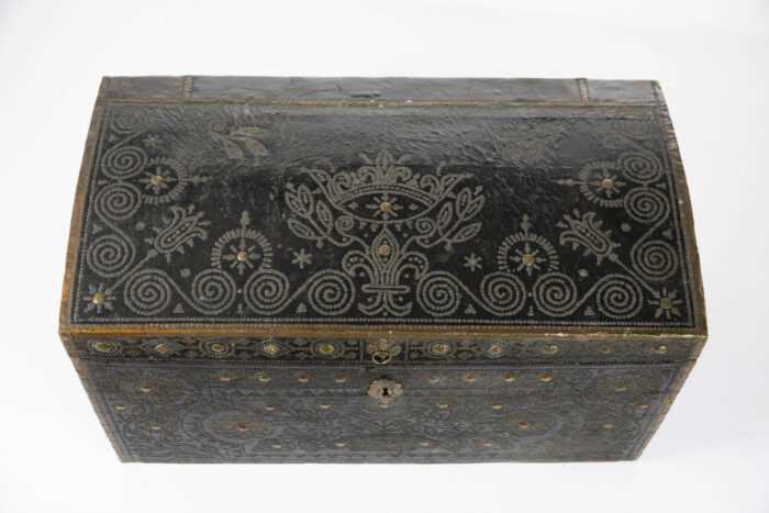 18th Century Leather Trunk - Image 5