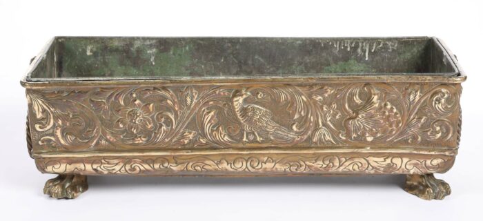 19th Century English Engraved Brass Jardiniere - Image 7