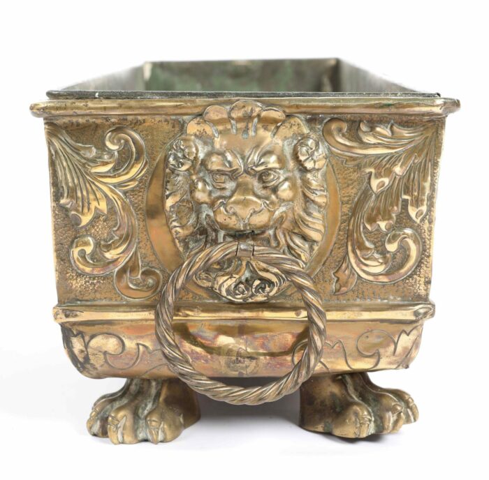 19th Century English Engraved Brass Jardiniere - Image 6