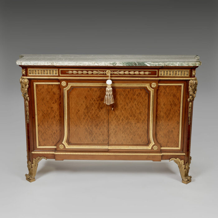 Important French Parquetry Side Cabinet Stamped Bettenfeld