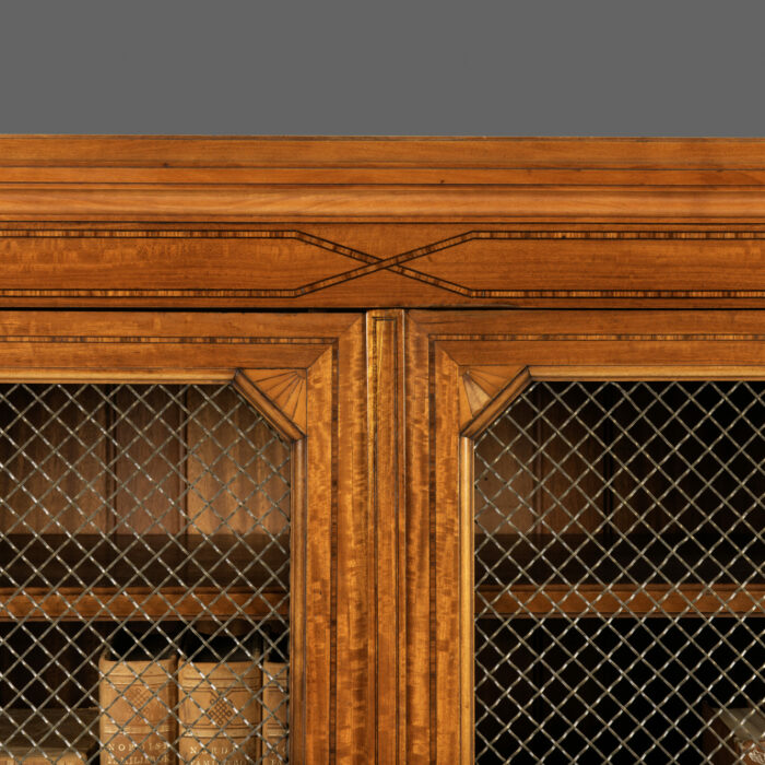 English-Satinwood-Antique-Bookcase