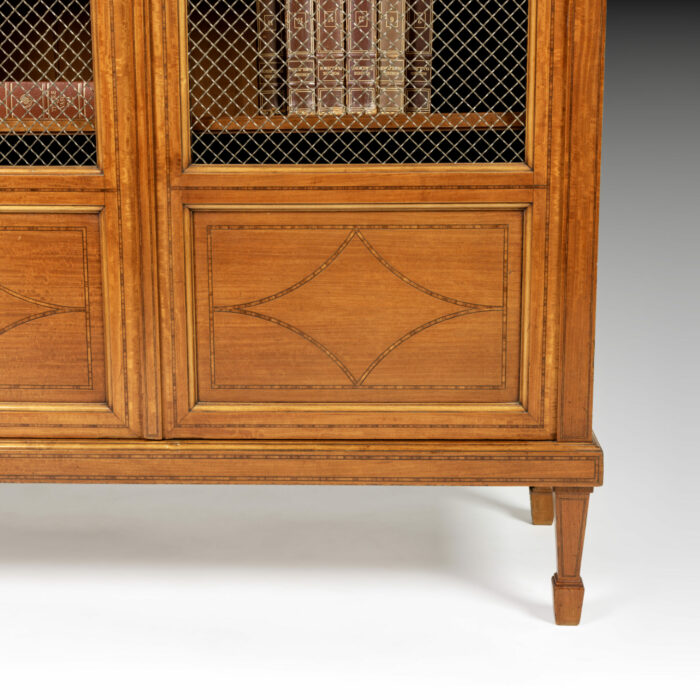 English Satinwood Antique Bookcase - Image 5