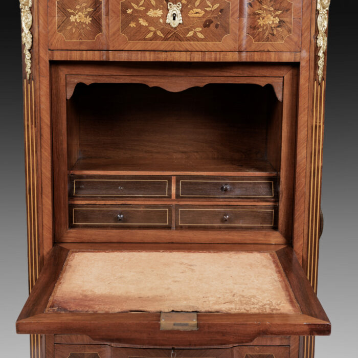 French Antique Escritoire Marquetry - Image 5