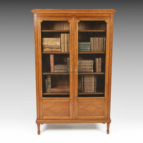 English-Satinwood-Antique-Bookcase