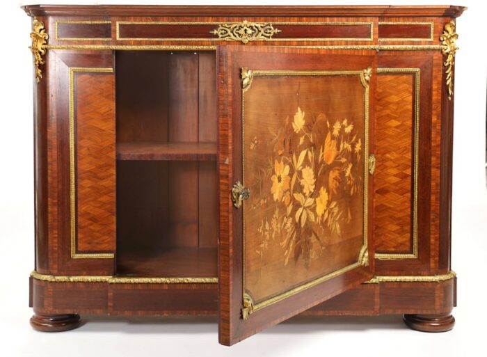 Exceptional French Marquetry Cabinet Antique - Image 4
