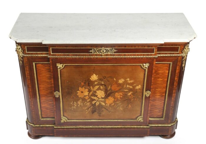 Exceptional French Marquetry Cabinet Antique 2202P E 1