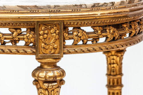 Fine 19th century French Louis XVI pierced gilt wood table 22L152P B scaled