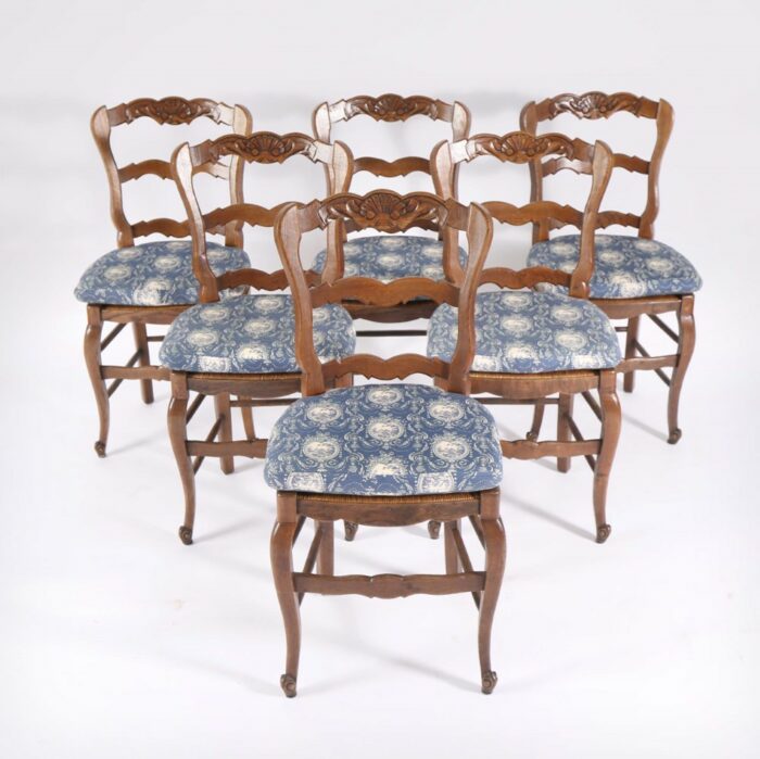 French Antique Ladder back Dining Chairs C60 a