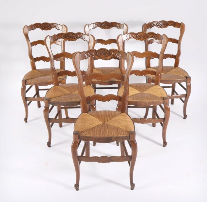 French-Antique-Ladder-back-Dining-Chairs