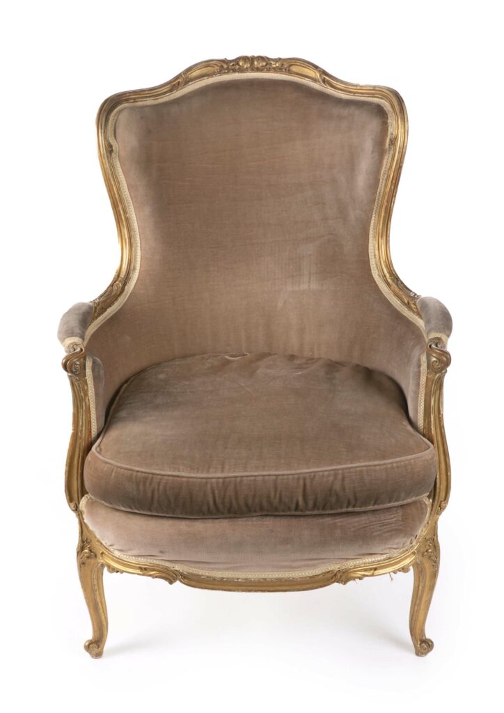 French Louis XV Gilded Armchair - Wallrocks Antiques