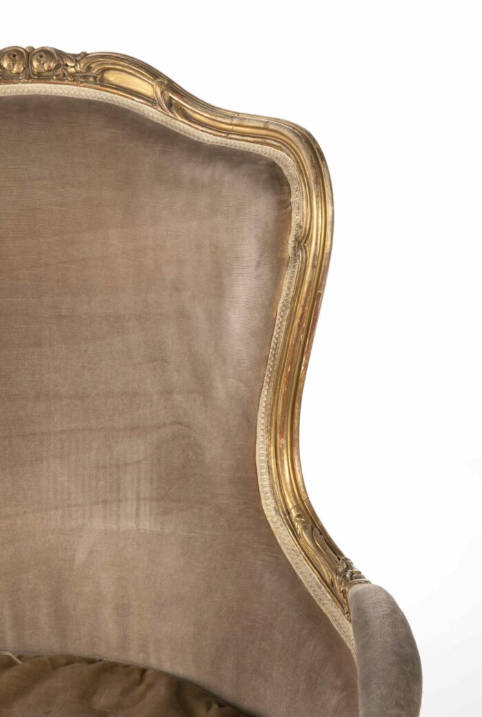 French Louis XV Gilded Armchair - Image 3
