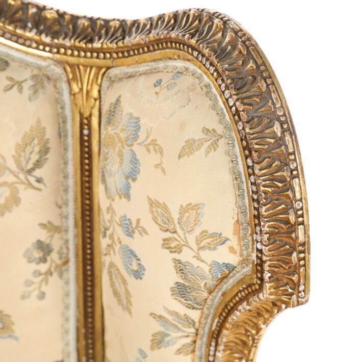 French Louis XVI Gilded Wing Chair - Image 4