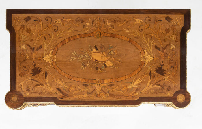 French Louis XVI Marquetry Antique Card Table - Image 4