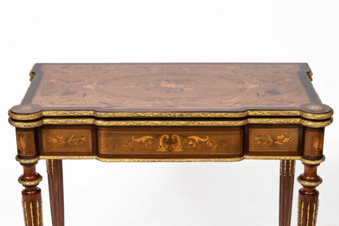 French Louis XVI Marquetry Antique Card Table - Image 5