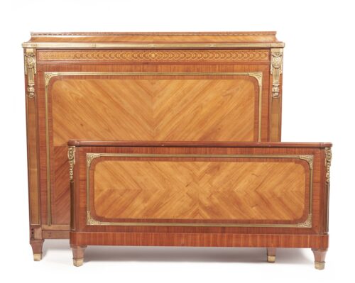 french antique bed with inlay