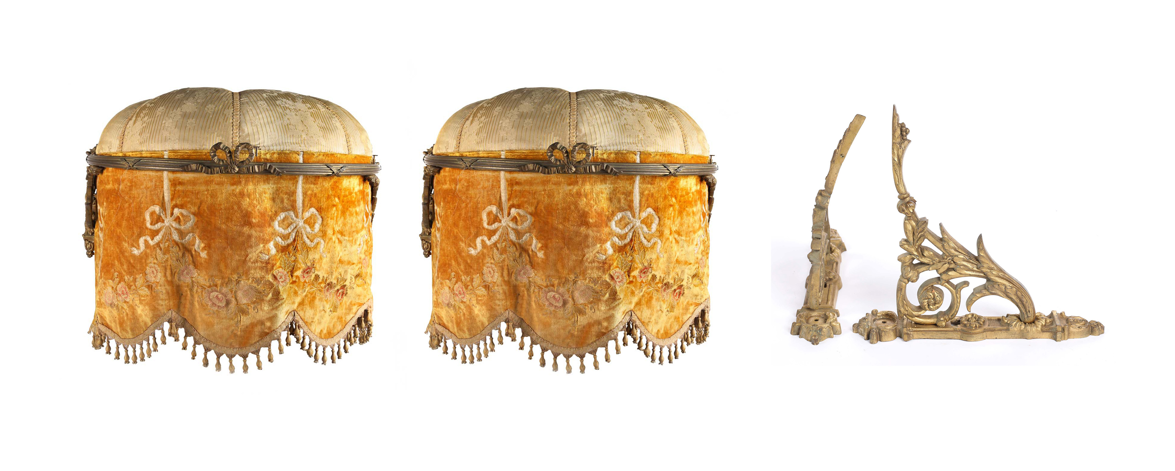 Pair 19th Century French Bed Coronets 731 Pair-Antique-Bed-Canopies