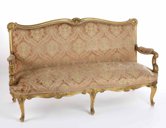 Beautiful Pair French Louis XV Antique Settees - Image 3