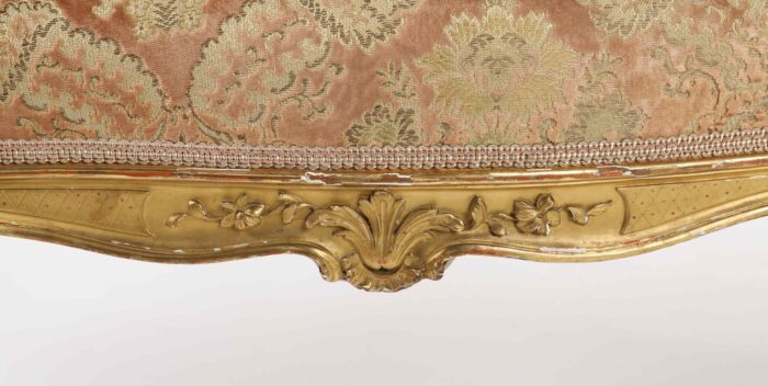 Pair-French-Louis-XV-Antique-Settees