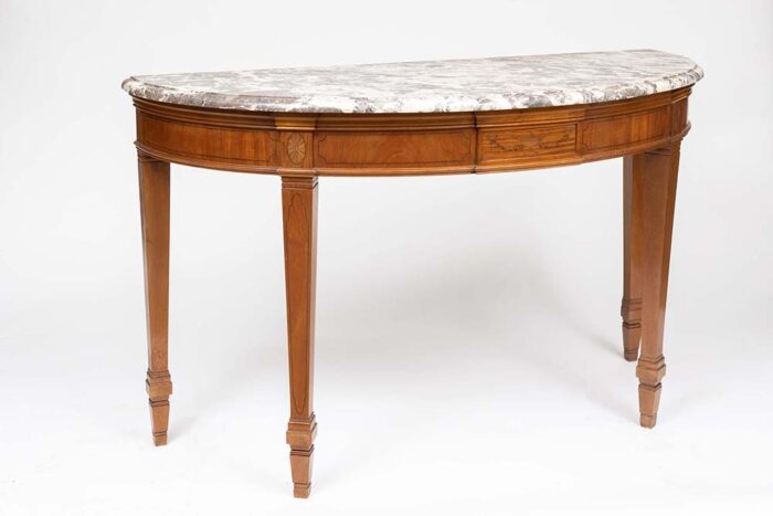 Pair of Large 19th Century English Satinwood Demi-Lune Console Tables - Image 5