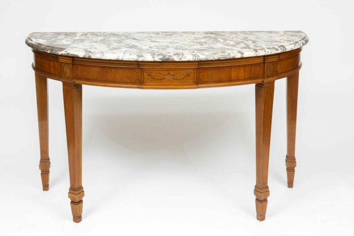 Pair of Large 19th Century English Satinwood Demi-Lune Console Tables - Image 6