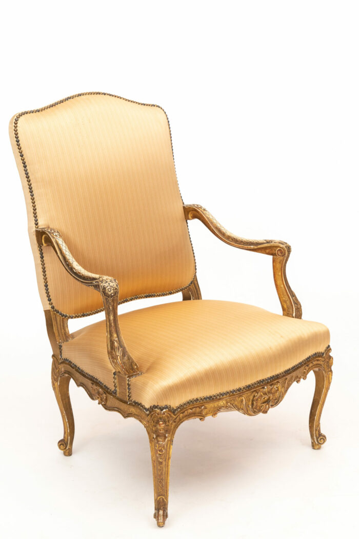 Pair 19th Century French Gilded Louis XV Bergere - Image 10