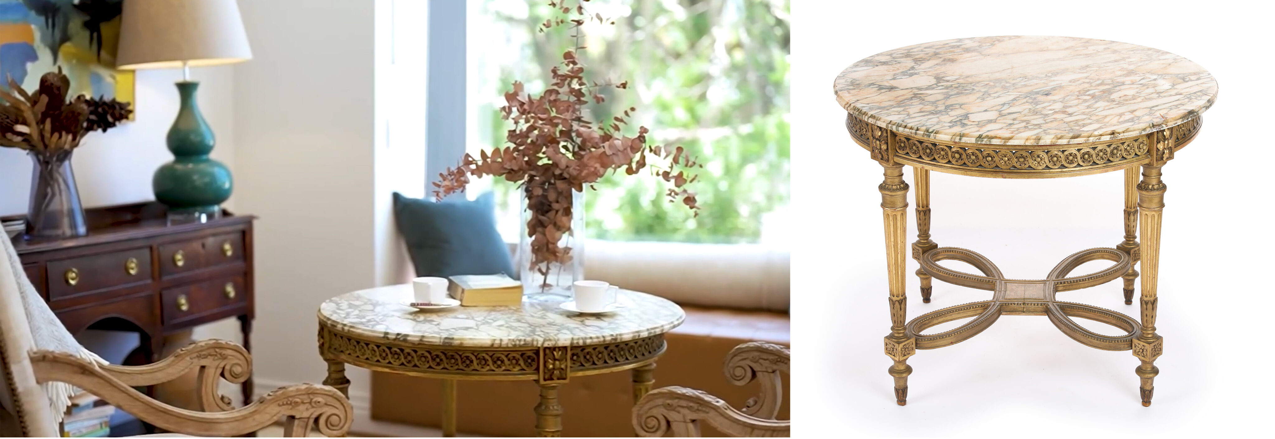 Circular French Louis XVI Centre Table 89 circular-breakfast-table-antique