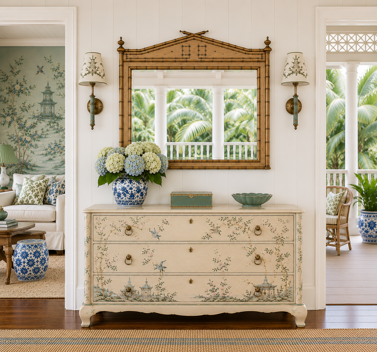 19th Century French Antique Chinoiserie Bamboo Suite Mirror 5 french-chinoiserie-mirror