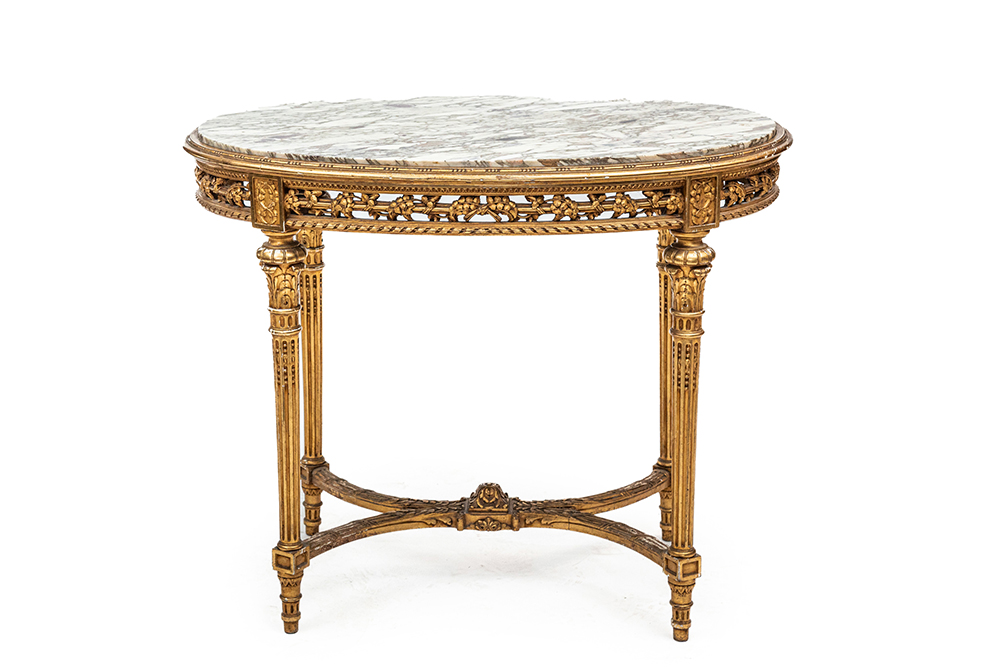 1000Fine 19th century French Louis XVI pierced gilt wood table 22L152P A