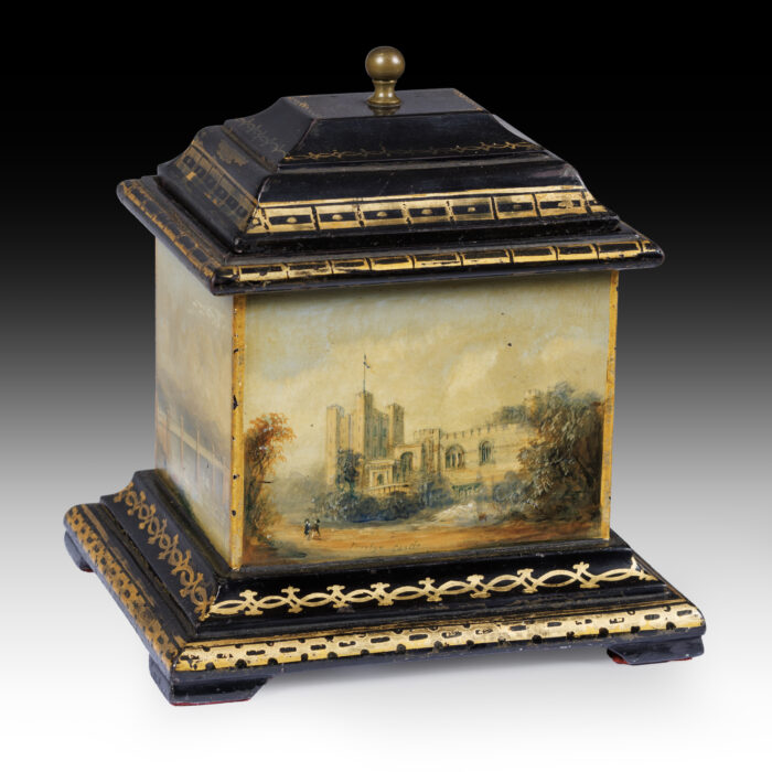 hand-painted tea caddy