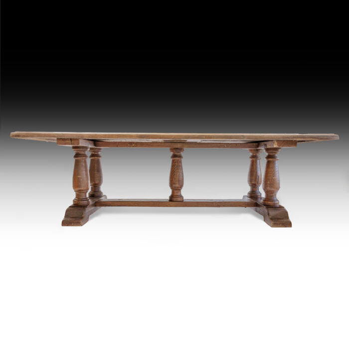 Pair French Oak Parquetry Dining Tables - Image 5