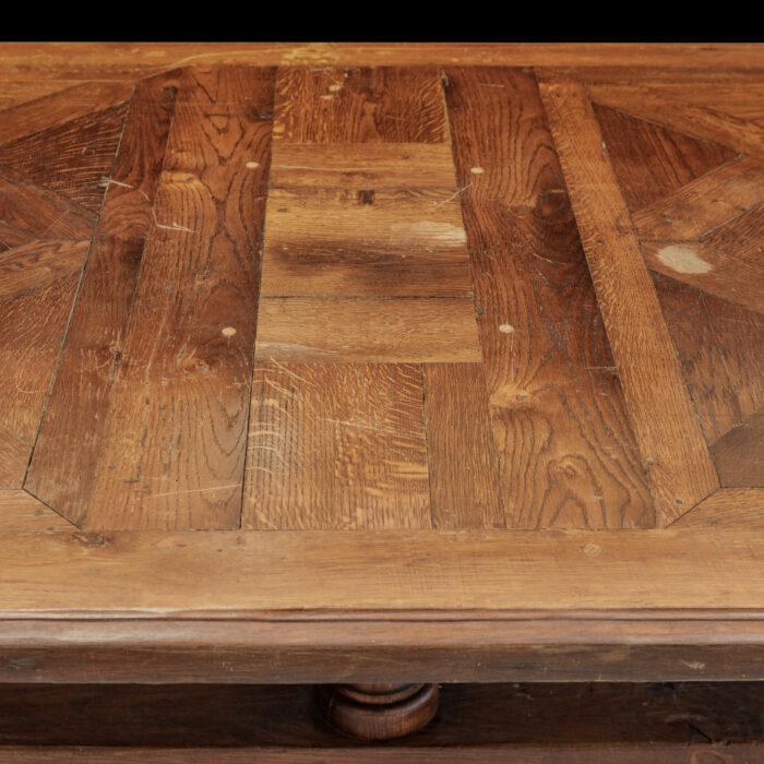 Pair French Oak Parquetry Dining Tables - Image 2
