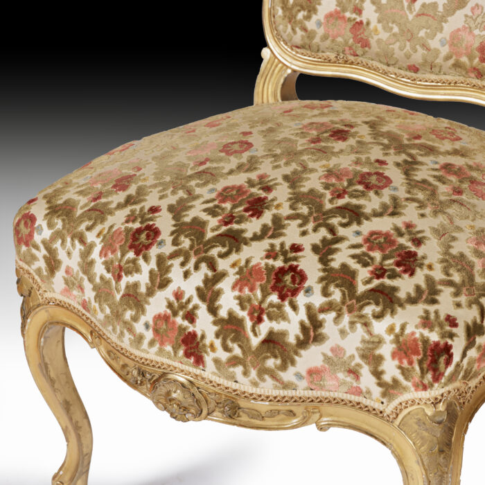 Pair of Louis XV Gilded Side Chairs - Image 4