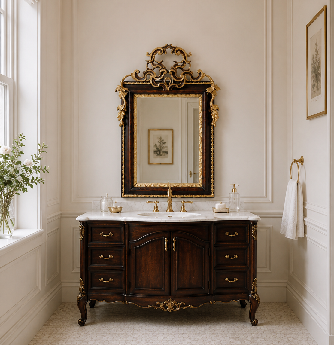 18th Century Italian Mirror 28 antique-mirror-powder-room-Wallrocks