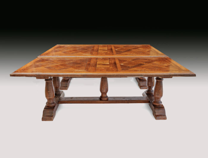 Pair French Oak Parquetry Dining Tables - Image 7
