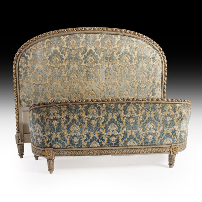 19th Century French Rose Carved Queen Bed - Image 11