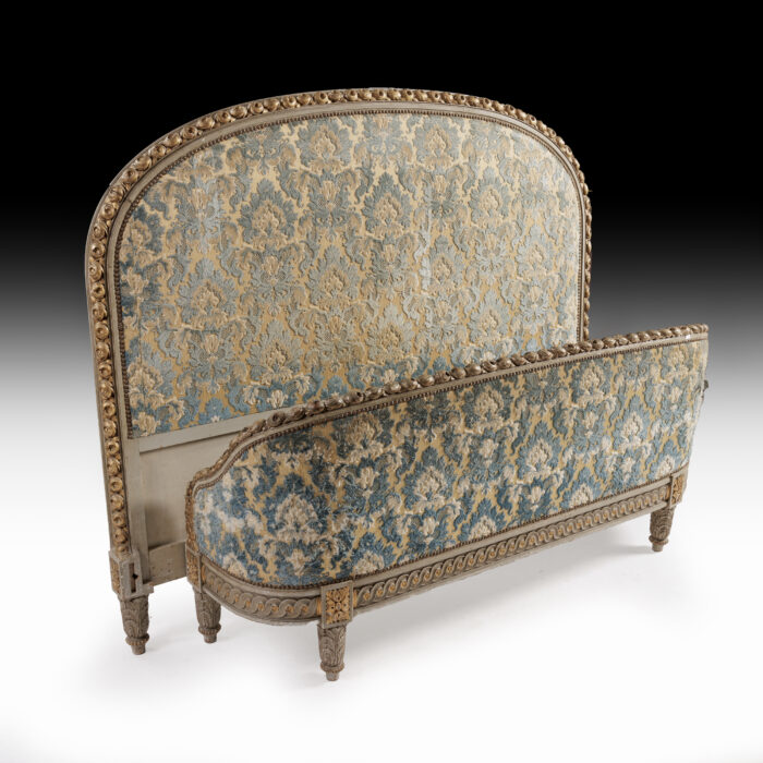 19th Century French Rose Carved Queen Bed - Image 9