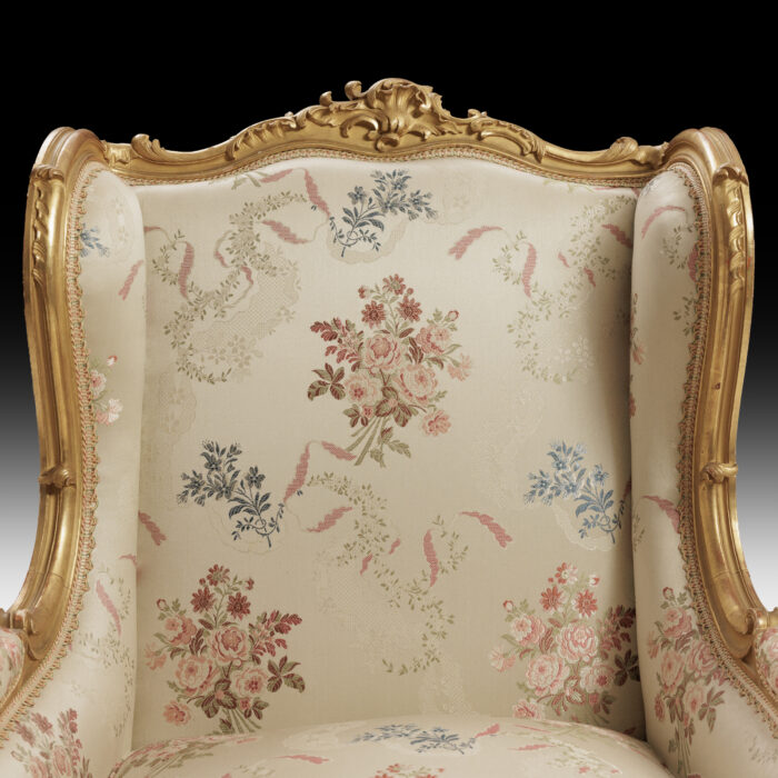 Pair Gilded Wing Chairs - Image 2