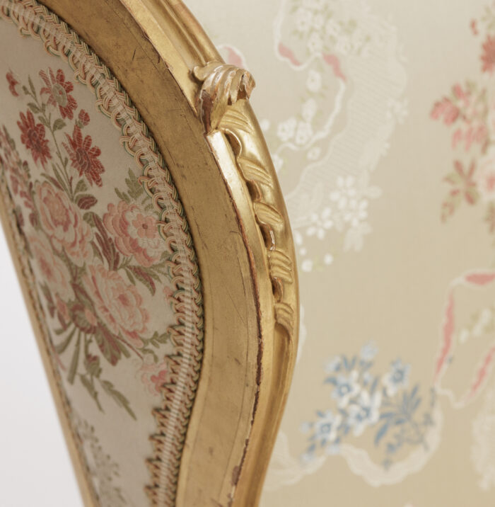 Pair Gilded Wing Chairs - Image 3